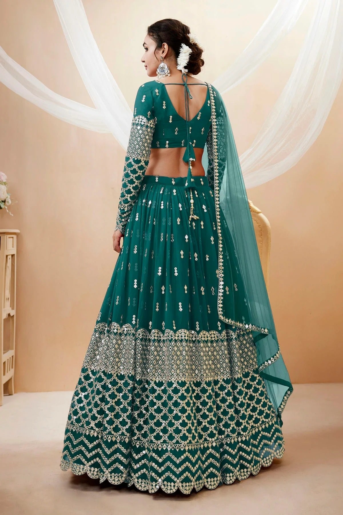 Georgette Embroidery A Line Lehenga Choli LC1010212 A