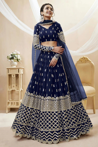 Georgette Embroidery A Line Lehenga Choli LC1010213