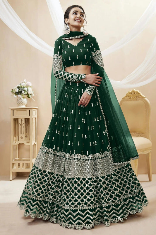 Georgette Embroidery A Line Lehenga Choli LC1010214