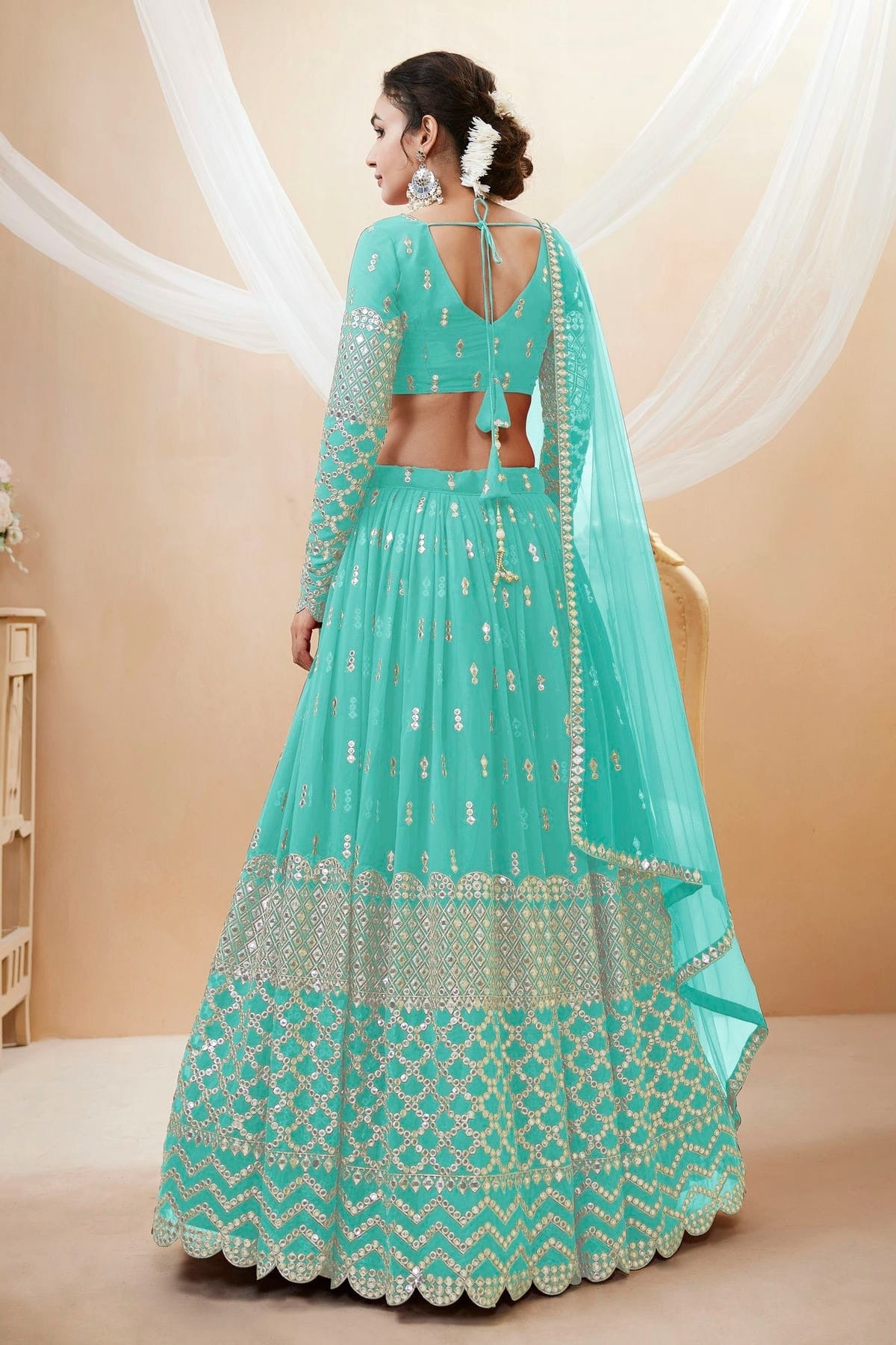 Georgette Embroidery A Line Lehenga Choli LC1010215 A