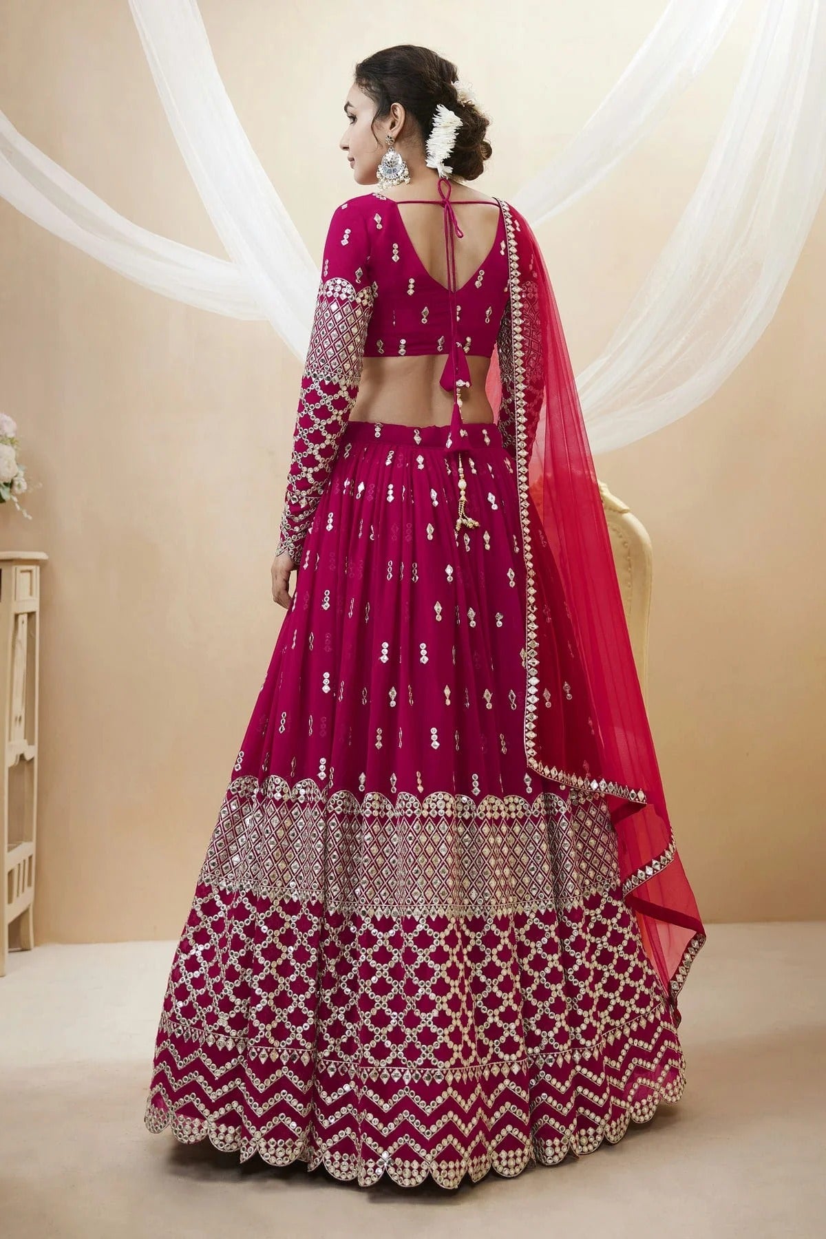 Georgette Embroidery A Line Lehenga Choli LC1010216 A