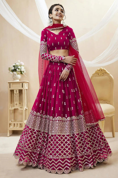 Georgette Embroidery A Line Lehenga Choli LC1010216