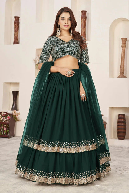 Georgette Embroidery A Line Lehenga Choli LC1010224