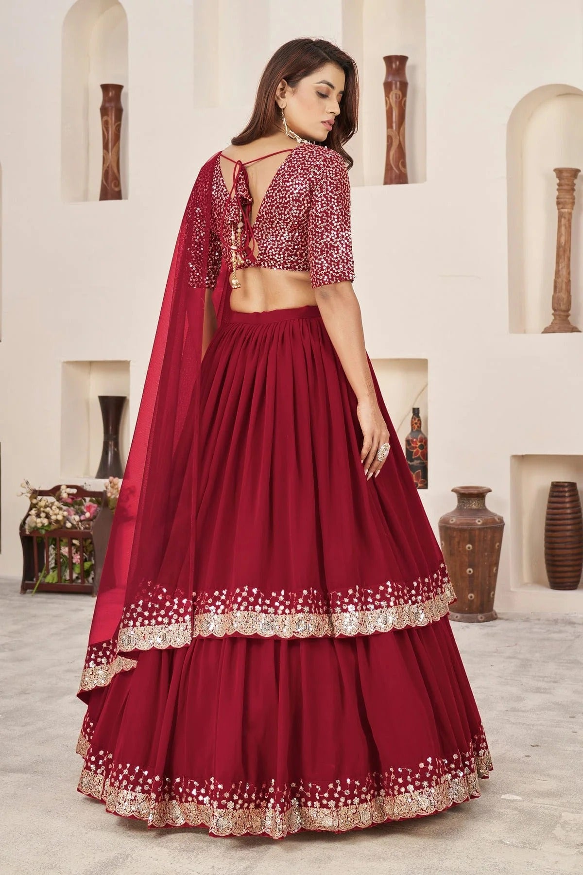 Georgette Embroidery A Line Lehenga Choli LC1010225 A