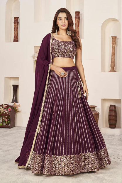 Georgette Embroidery A Line Lehenga Choli LC1010226