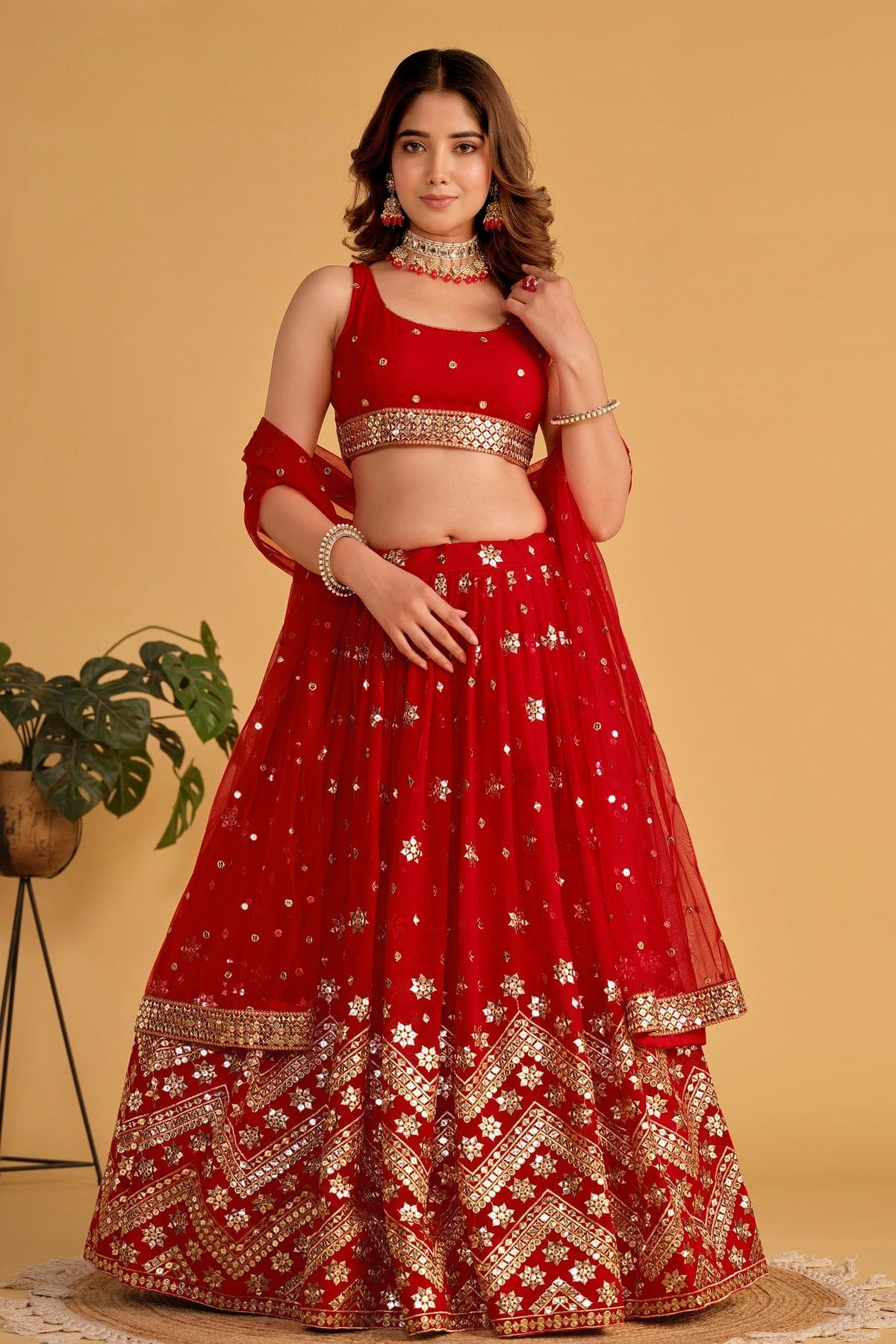 Georgette Embroidery A Line Lehenga Choli LC1010229