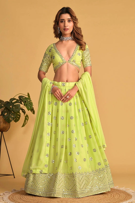 Georgette Embroidery A Line Lehenga Choli LC1010230