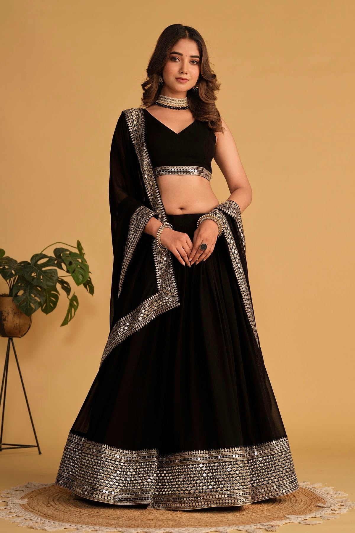 Georgette Embroidery A Line Lehenga Choli LC1010231