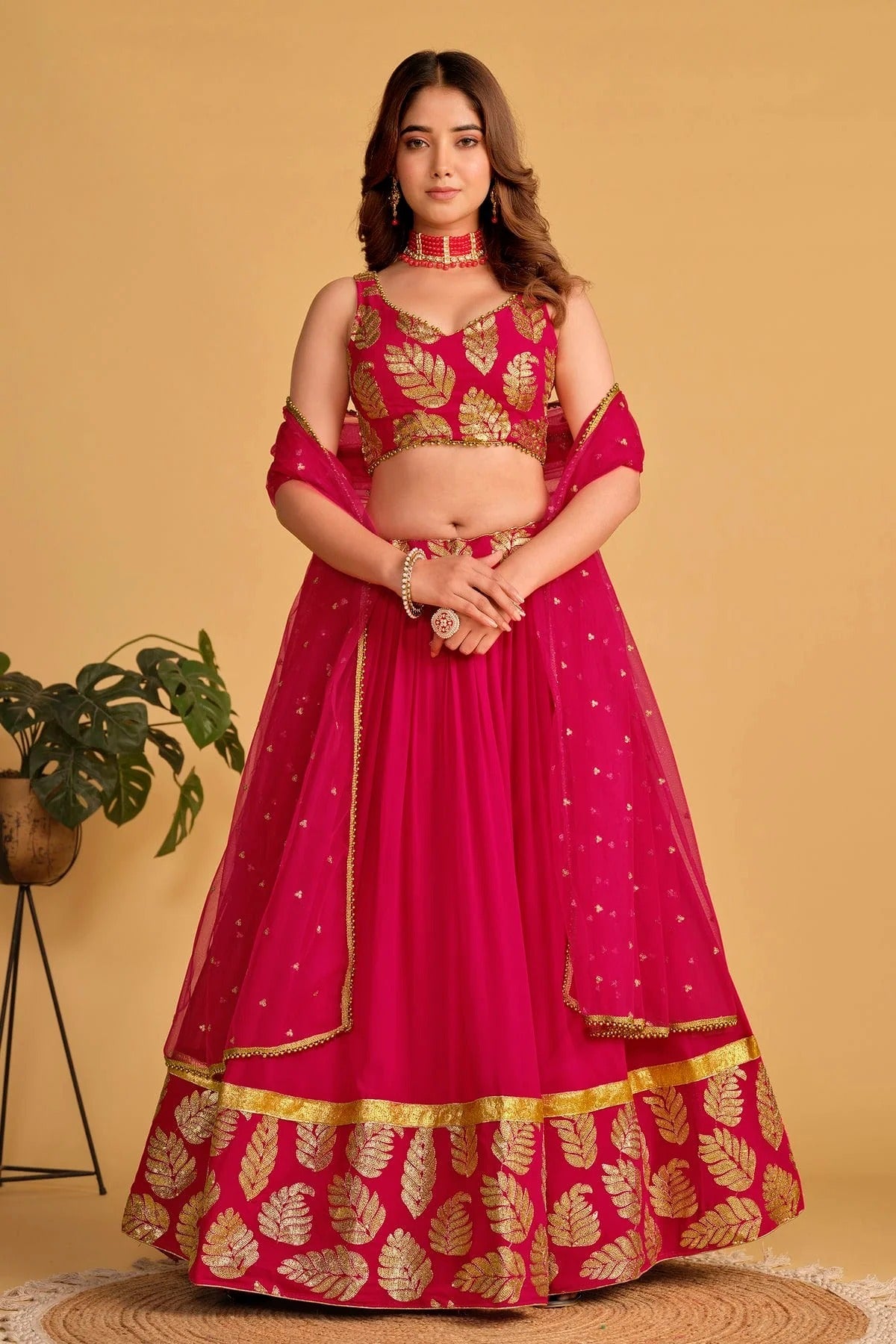 Georgette Embroidery A Line Lehenga Choli LC1010232