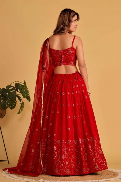 Georgette Embroidery A Line Lehenga Choli LC1010233 A