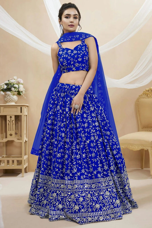Georgette Embroidery A Line Lehenga Choli LC1010260
