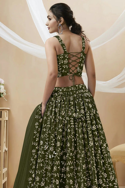 Georgette Embroidery A Line Lehenga Choli LC1010261 A