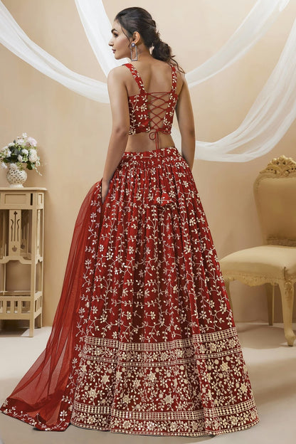 Georgette Embroidery A Line Lehenga Choli LC1010263 A