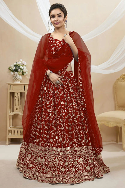 Georgette Embroidery A Line Lehenga Choli LC1010263