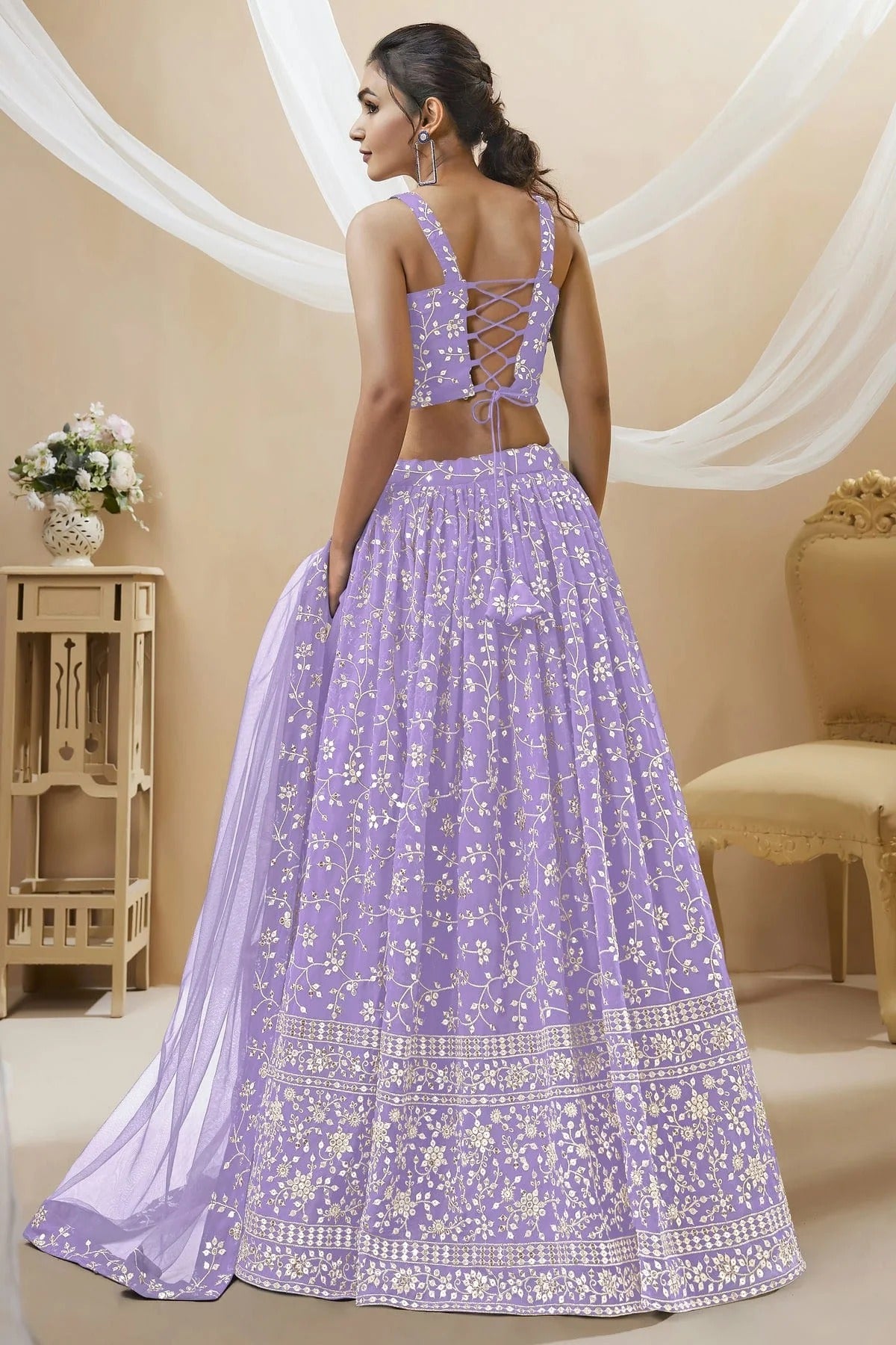 Georgette Embroidery A Line Lehenga Choli LC1010265 A
