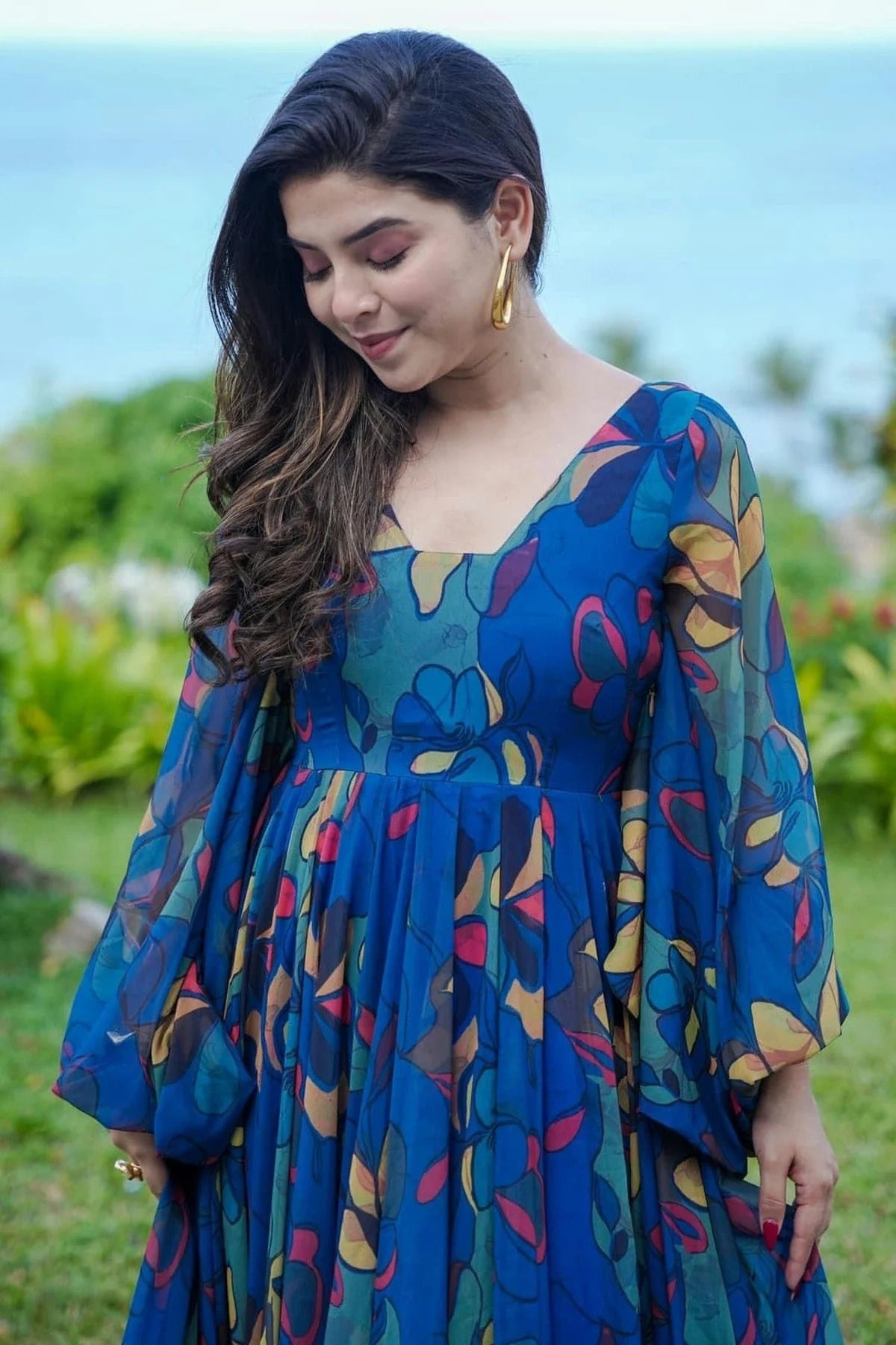 Georgette Readymade Long Gown GW1110567 A