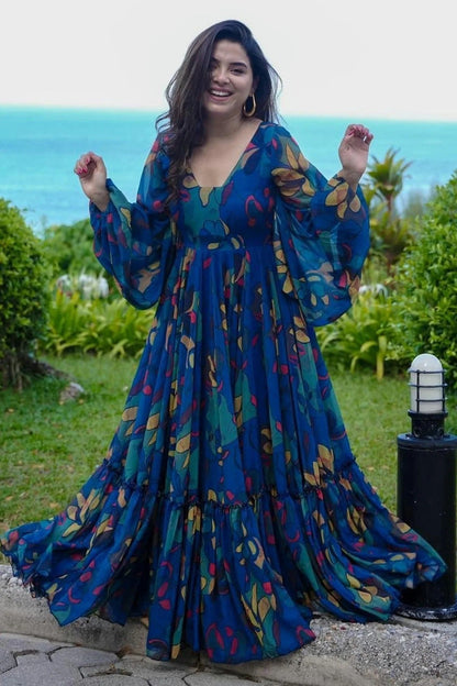 Georgette Readymade Long Gown GW1110567