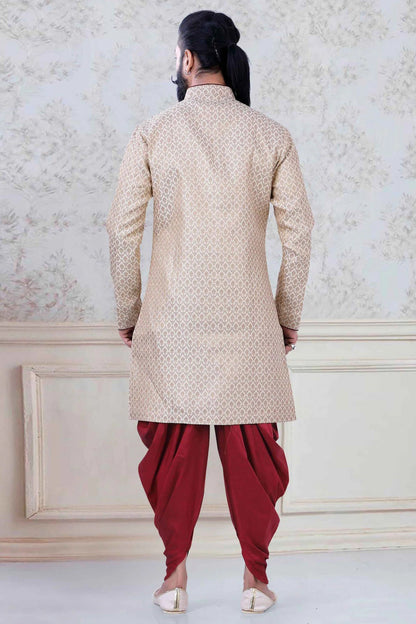 Gold Colour Brocade  Festival Wear Dhoti Sherwani SH1130004 A