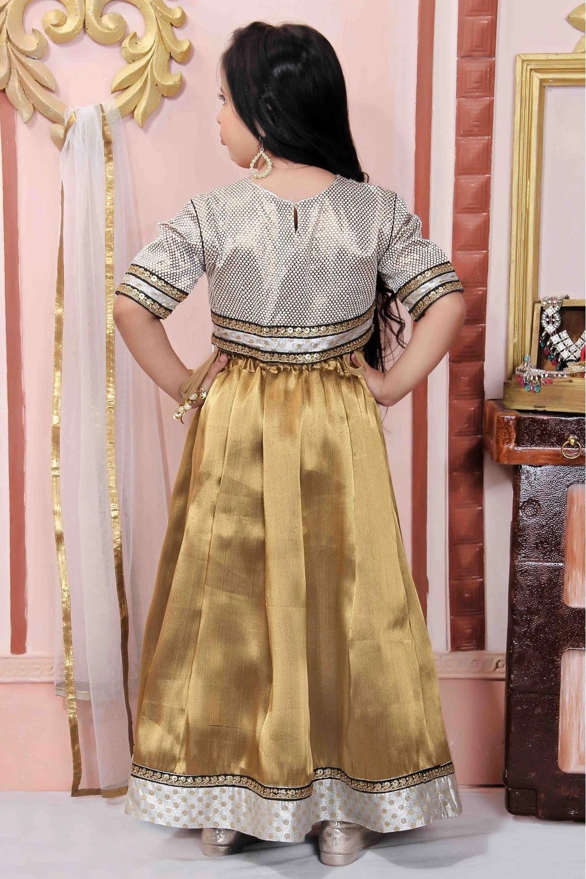 Gold Colour Brocade Party Wear Lehenga Choli GW1070004 A