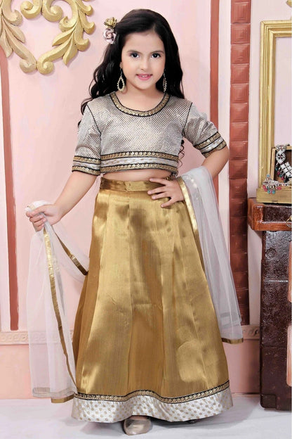 Gold Colour Brocade Party Wear Lehenga Choli GW1070004