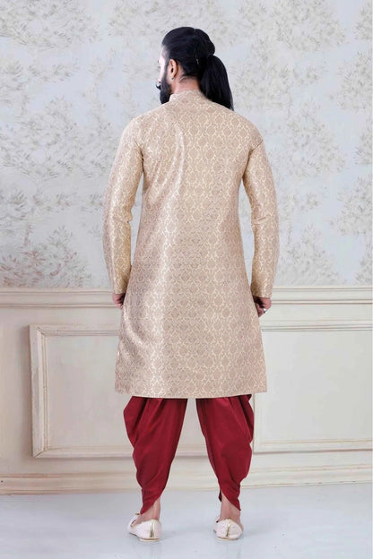 Gold Colour Jacquard Festival Wear Dhoti Kurta KP1130077 A