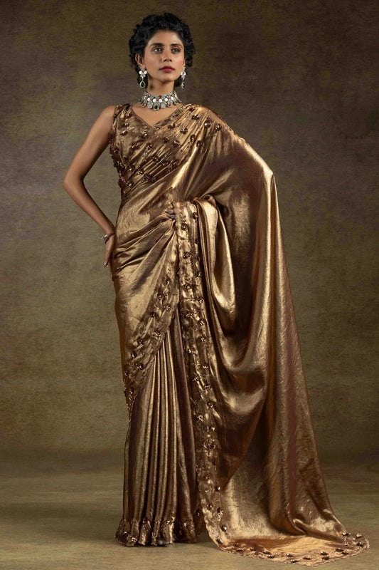 Gold Colour Satin Silk Designer Saree SD1121996