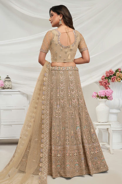 Gold Colour Soft Net Lehenga Choli LC1030041 B