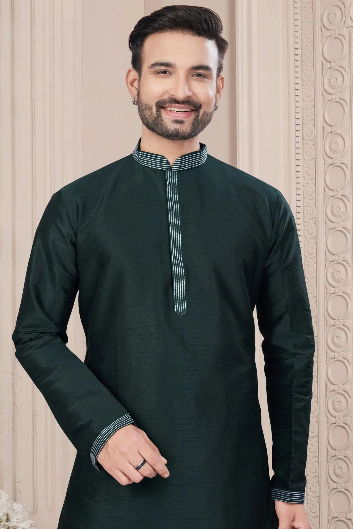 Green Art Silk Kurta Pajama KP1040701 A