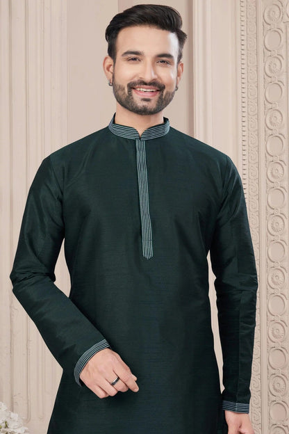 Green Art Silk Kurta Pajama KP1040701 A