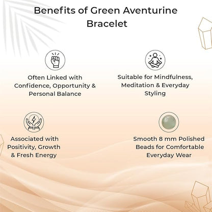 Green Aventurine 8mm Round Beads Bracelet – Natural Luck & Prosperity Crystal Bracelet