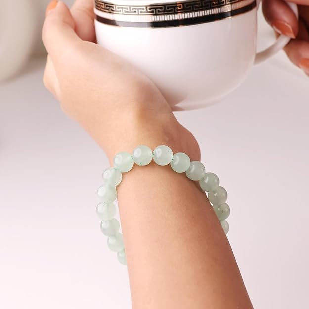 Green Aventurine 8mm Round Beads Bracelet – Natural Luck & Prosperity Crystal Bracelet