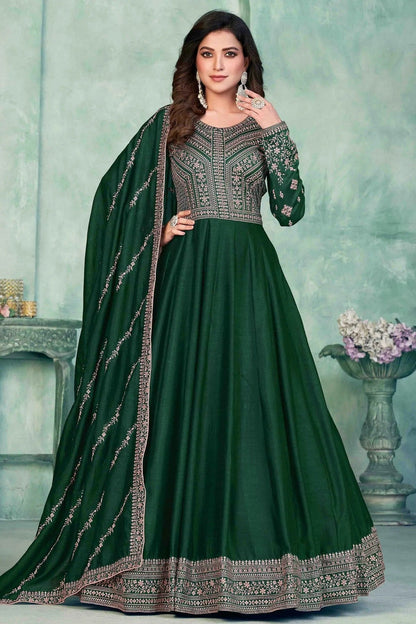 Green Colour Art Silk Anarkali Suit SM1050718 A