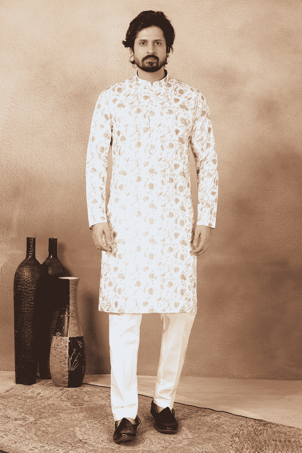 Green Colour Art Silk Digital Print Work Kurta Pajama