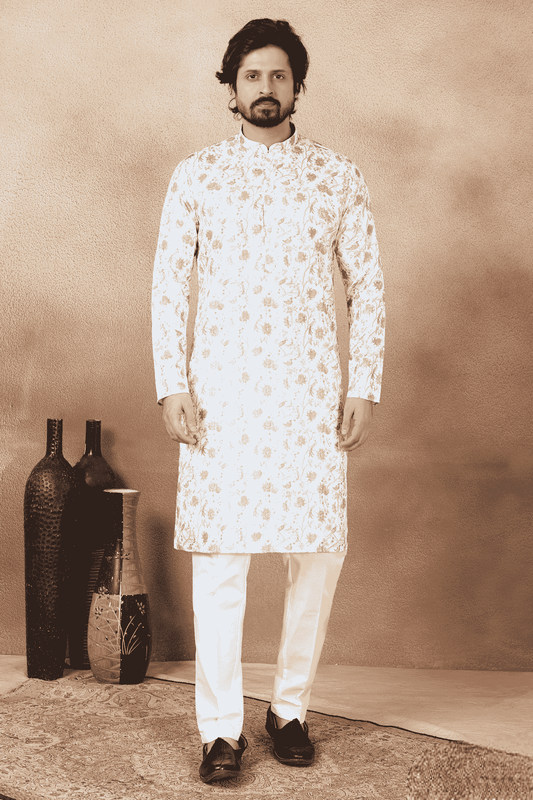 Green Colour Art Silk Digital Print Work Kurta Pajama