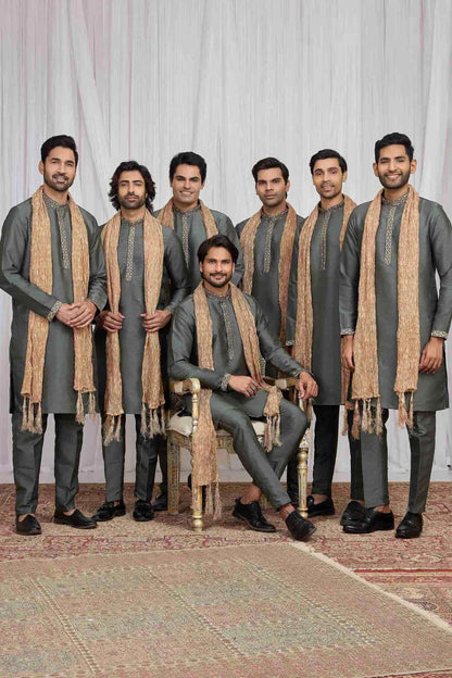 Green Colour Art Silk Embroidery Work Kurta Pajama With Dupatta