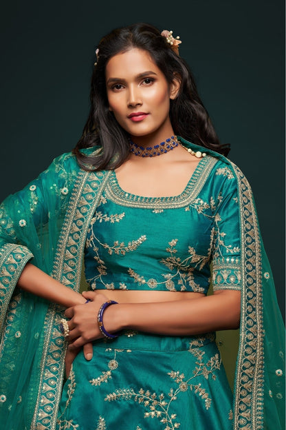 Green Colour Art Silk Lehenga Choli LC1010112 B
