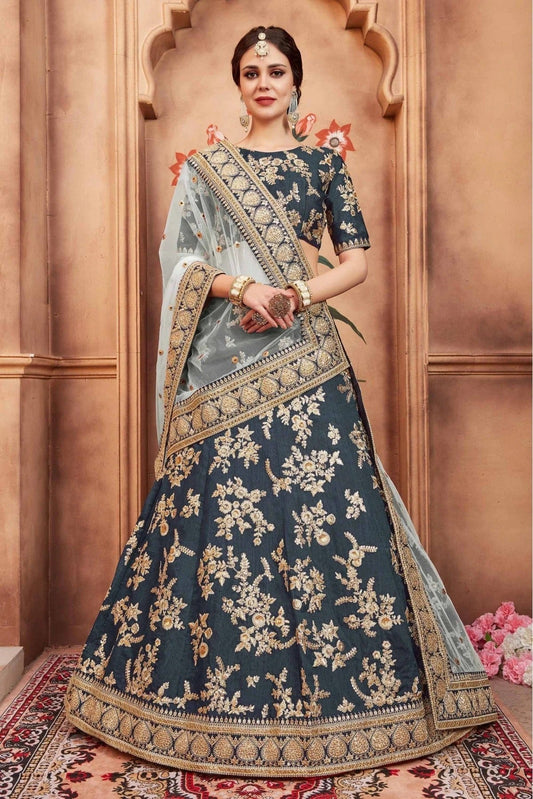 Green Colour Art Silk Sequins Work Lehenga Choli LC1080446