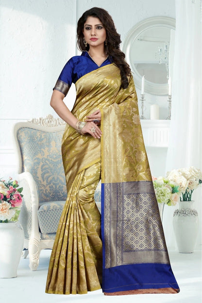Green Colour Banarasi Art Silk Woven Saree SD1120781