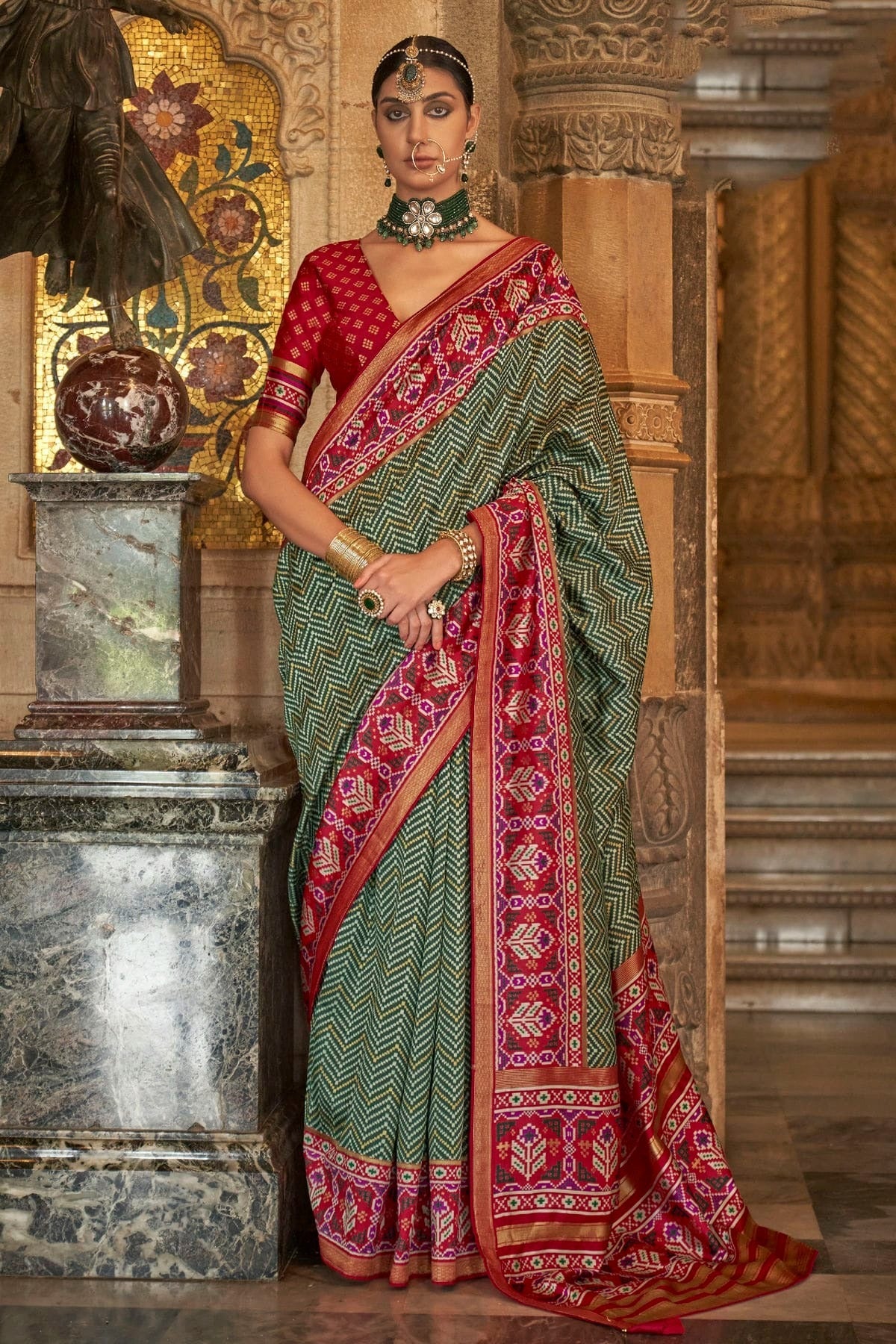 Green Colour Banarasi Silk Saree SD1110265