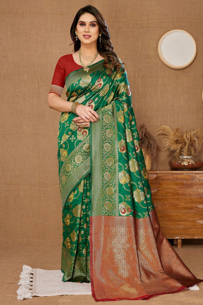 Green Colour Banarasi Silk Saree SD1110289