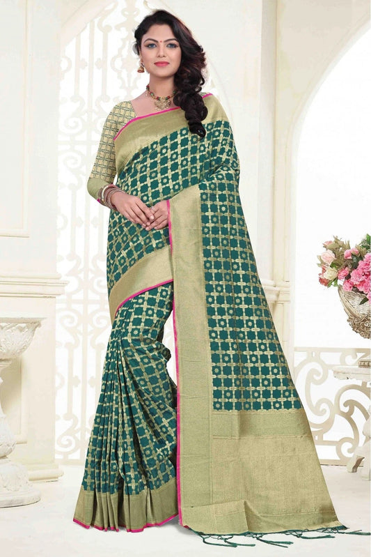 Green Colour Banarasi Silk Traditional Saree SD1120480