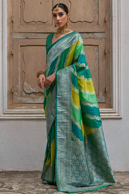 Green Colour Banarasi Silk Traditional Saree SD1260041 A