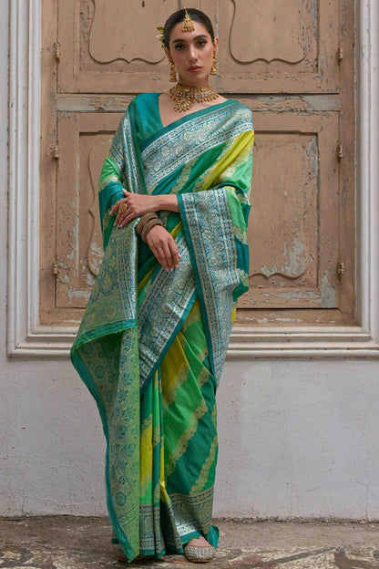 Green Colour Banarasi Silk Traditional Saree SD1260041 B