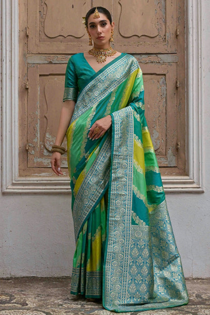 Green Colour Banarasi Silk Traditional Saree SD1260041