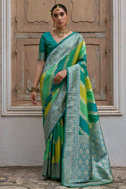 Green Colour Banarasi Silk Traditional Saree SD1260041