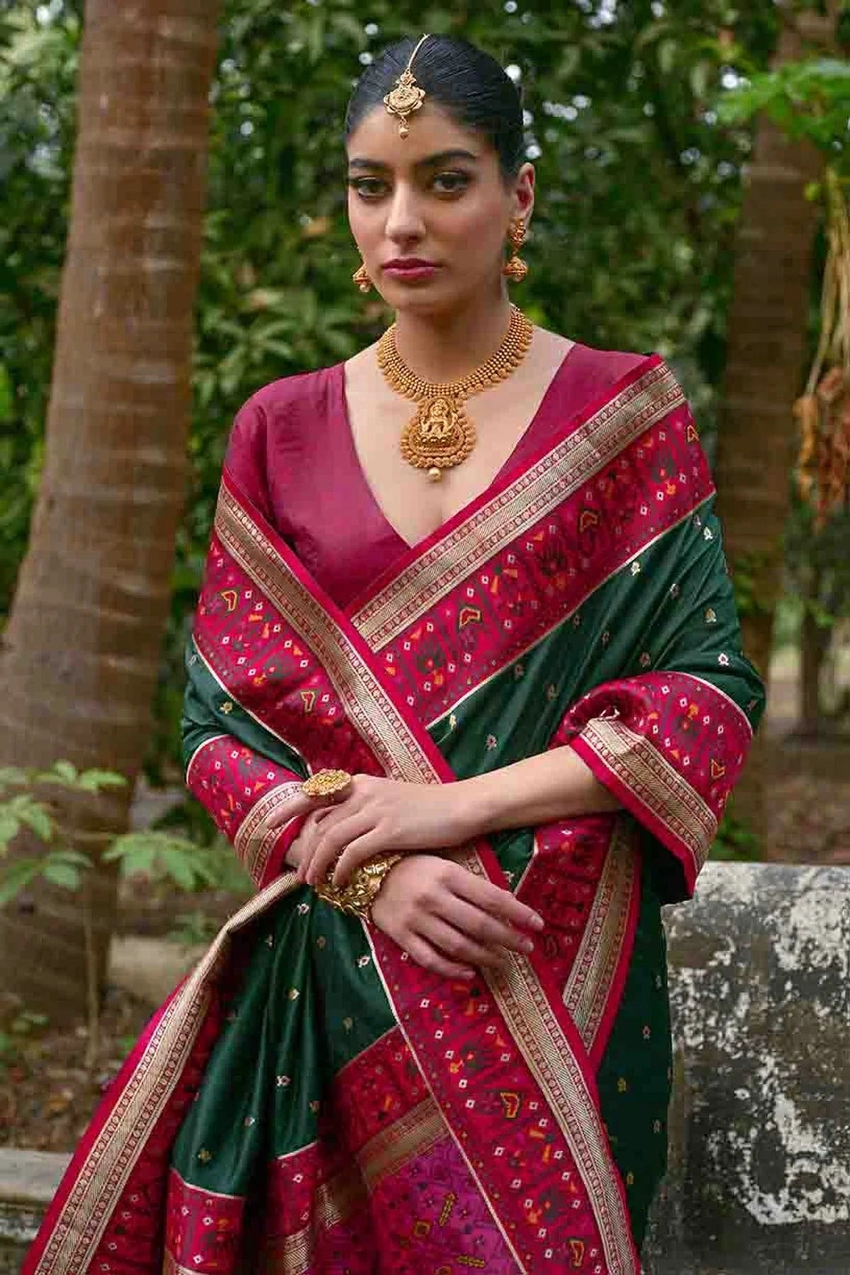 Green Colour Banarasi Silk Traditional Saree SD1260060 B
