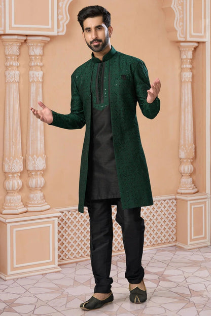 Green Colour Banglori Silk Sherwani SH1040554