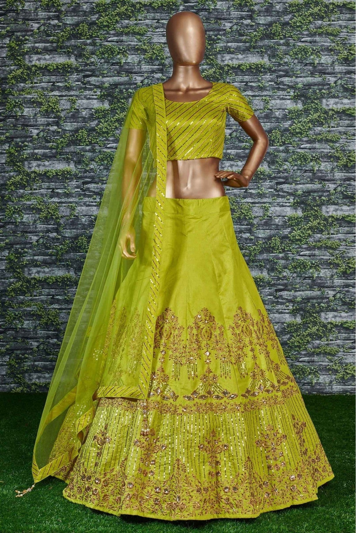 Green Colour Banglory Silk Lehenga Choli LC1010041 B
