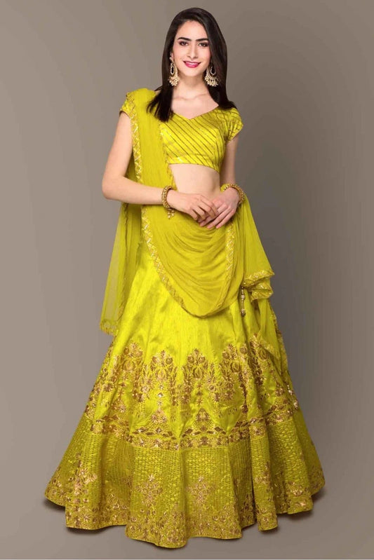 Green Colour Banglory Silk Lehenga Choli LC1010041