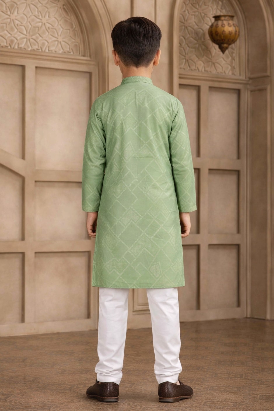 Green Colour Brocade Art Silk Pintux Work Kurta Pajama